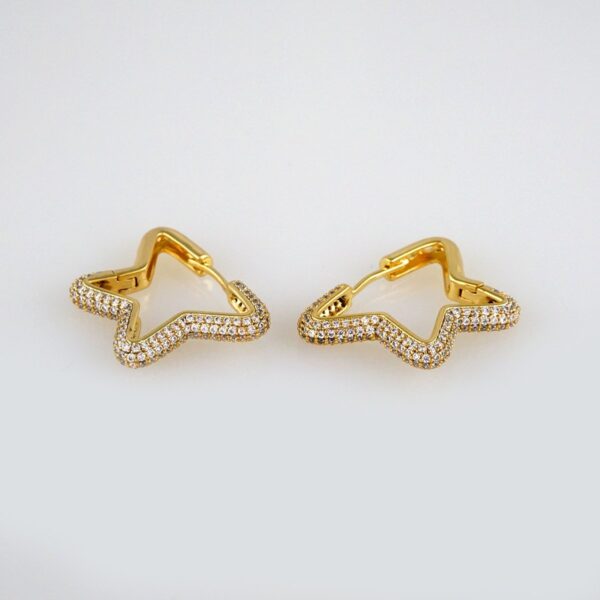 Earrings Woman/ Aretes Dama/  Zircon Stone/  14k Real Color// E333