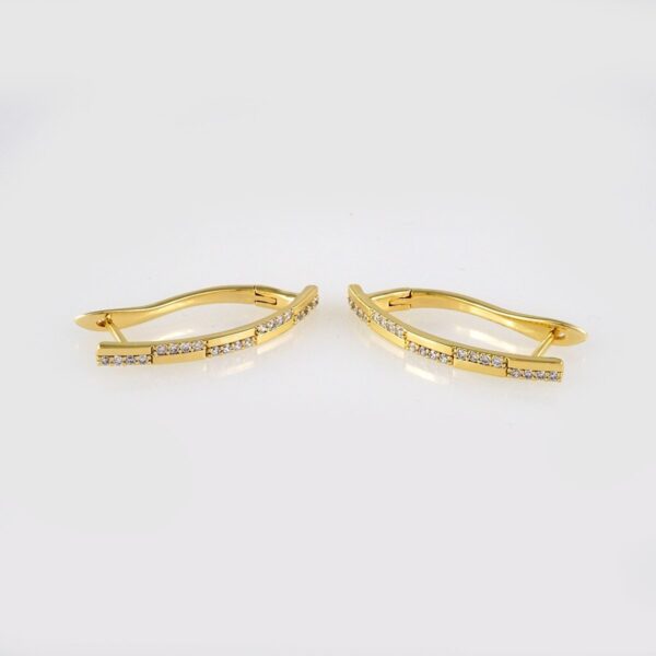 Earrings Woman/ Aretes Dama/Zircon Stone/14k Real Color// E335