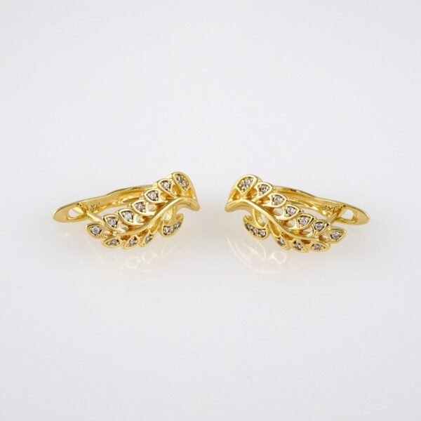 Earrings Woman/ Aretes Dama/  Zircon Stone/  14k Real Color// E336