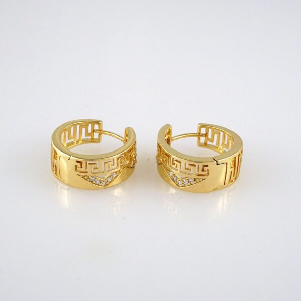 Earrings Woman/ Aretes Dama/  Zircon Stone/  14k Real Color// E338