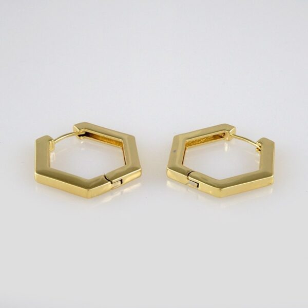 Earrings Woman/ Aretes Dama/  Plain/ 14k Real Color// E342