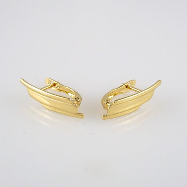 Earrings Woman/ Aretes Dama/ Plain/ 14k Real Color// E343