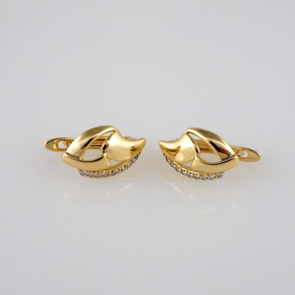 Earrings Woman/ Aretes Dama/Zircon Stone/14k Real Color// E348