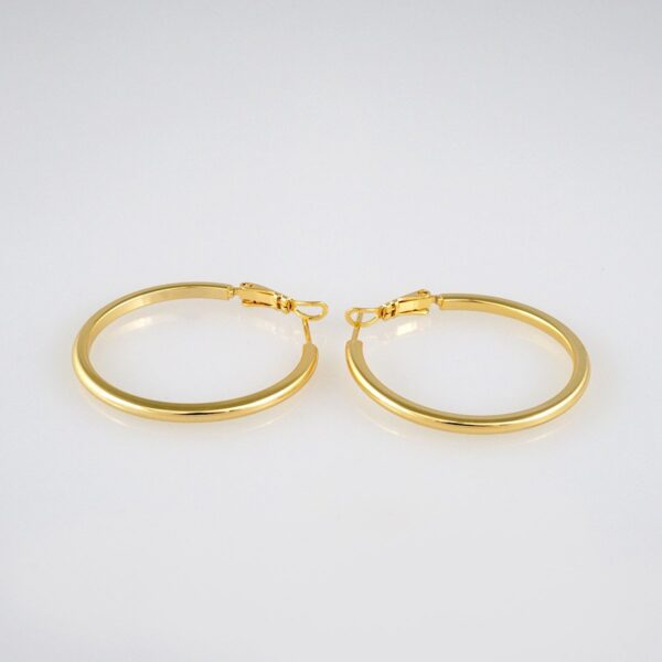 Earrings Woman/ Aretes Dama/  Plain/  14k Real Color// E350