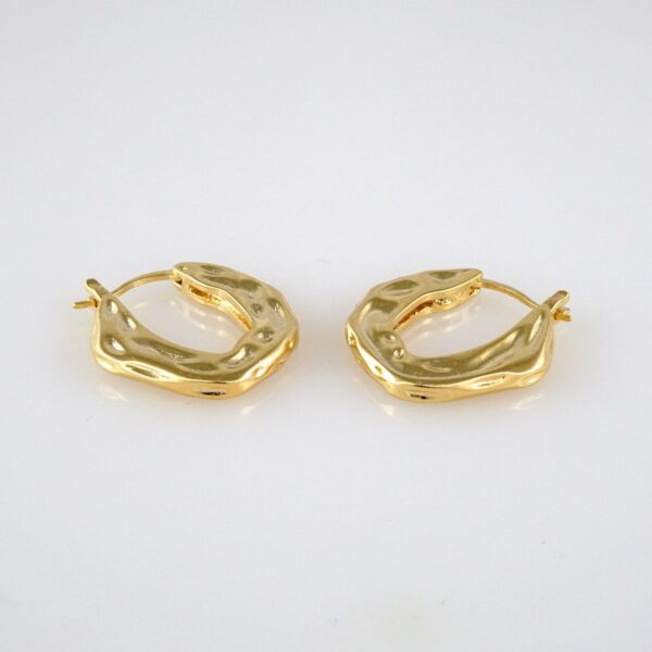 Earrings Woman/ Aretes Dama/  Plain/  14k Real Color// E351