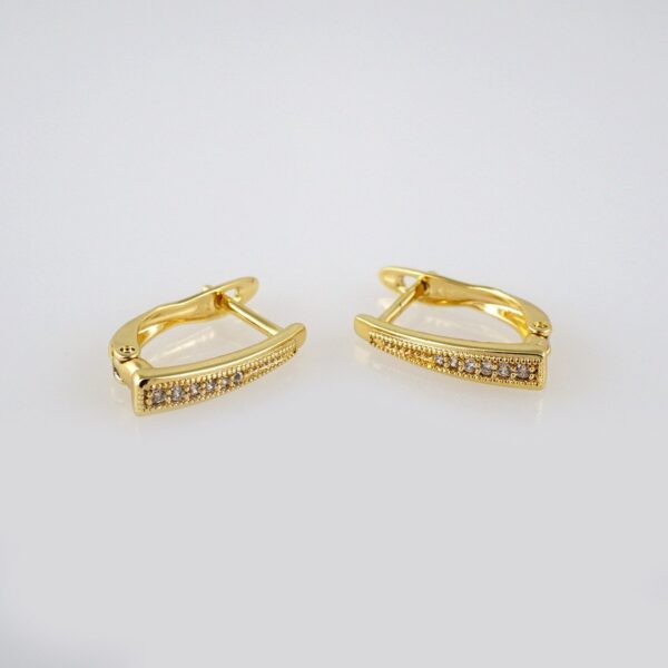 Earrings Woman/ Aretes Dama/Zircon Stone/14k Real Color// E358