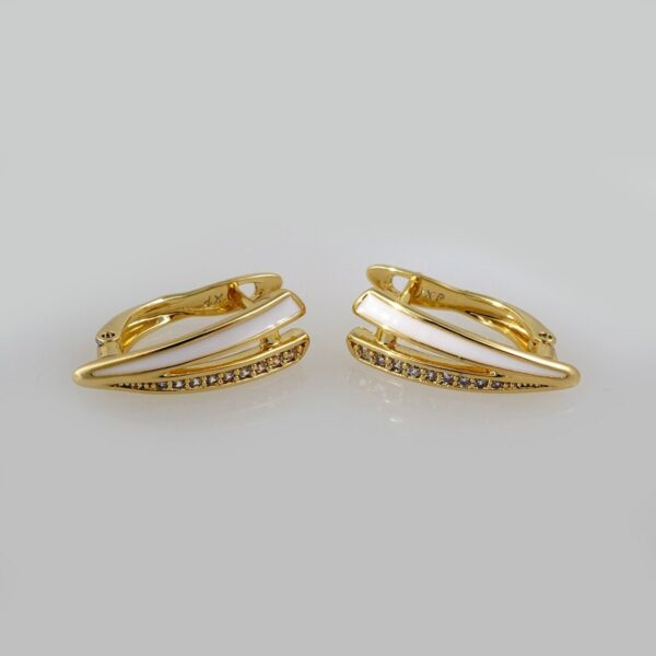 Earrings Woman/ Aretes Dama/  Zircon Stone/  14k Real Color// E365