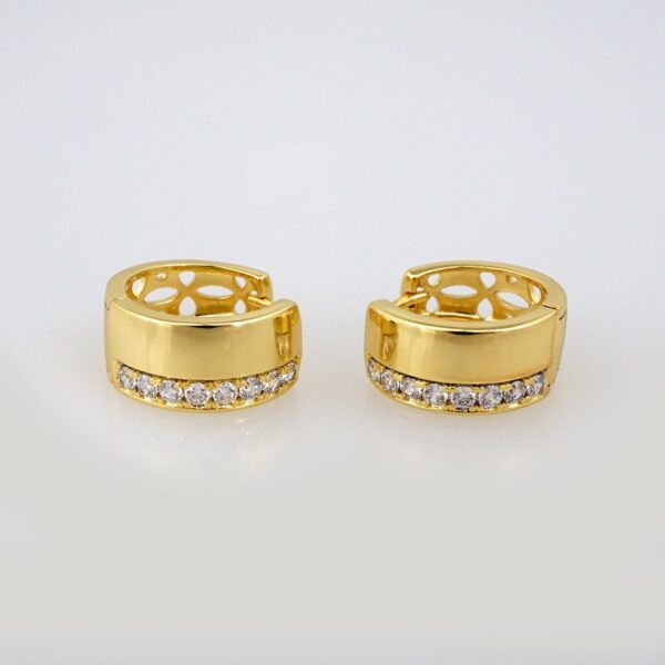 Earrings Woman/ Aretes Dama/  Zircon Stone/  14k Real Color// E366