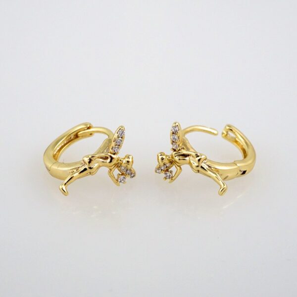 Earrings Woman/ Aretes Dama/  Zircon Stone/  14k Real Color// E367