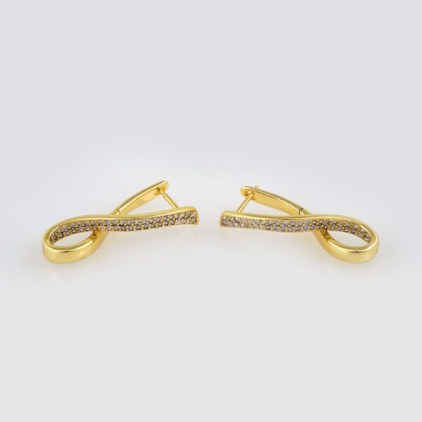 Earrings Woman/ Aretes Dama/  Zircon Stone/  14k Real Color// E370