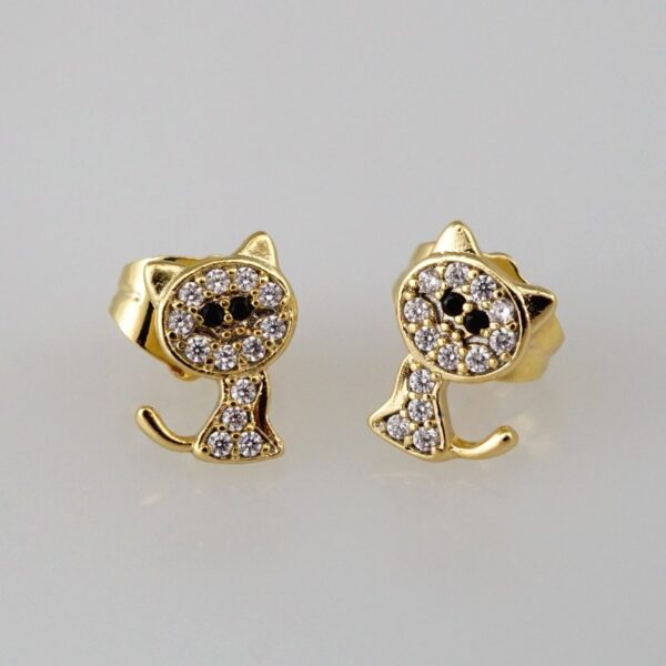 Earrings Woman/ Aretes Dama/  Zircon Stone/  14k Real Color// E376