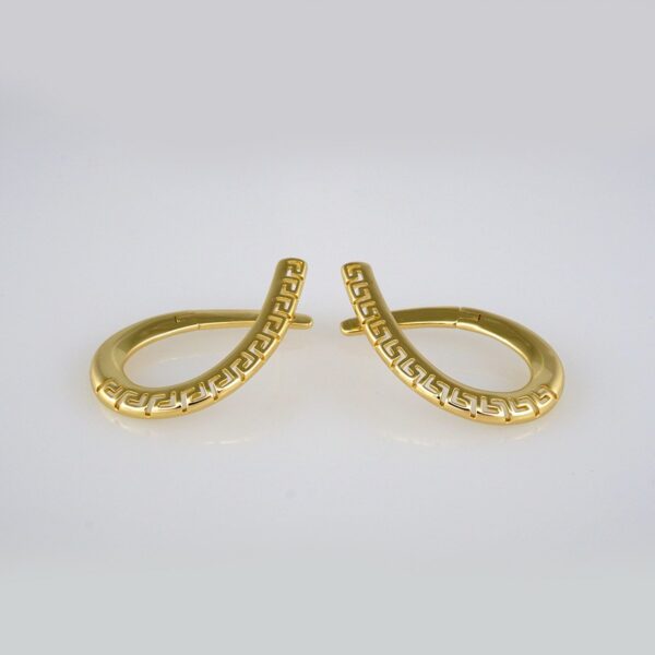 Earrings Woman/ Aretes Dama/ Plain/14k Real Color// E378