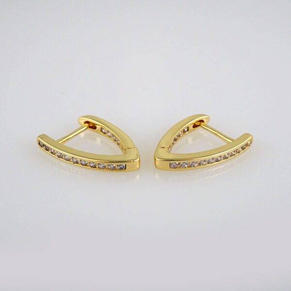 Earrings Woman/ Aretes Dama/  Zircon Stone/  14k Real Color// E398