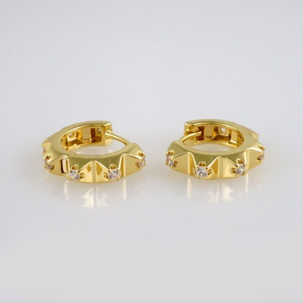 Earrings Woman/ Aretes Dama/Zircon Stone/14k Real Color// E400