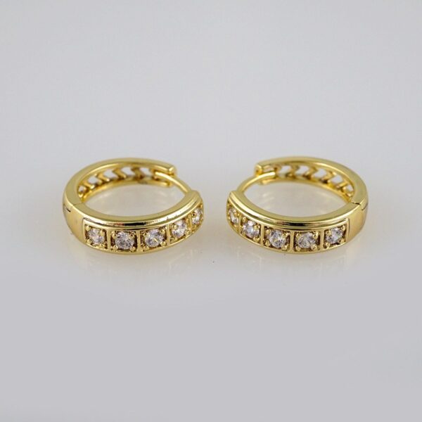 Earrings Woman/ Aretes Dama/Zircon Stone/14k Real Color// E401
