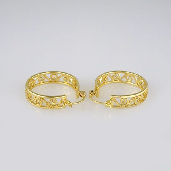 Earrings Women/ Aretes Dama/ Plain/ 14k Real Color// E407
