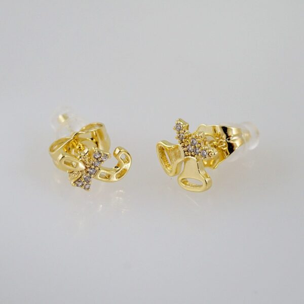 Women Earrings/ Aretes Dama/Zircon Stone/14k Real Color// E838