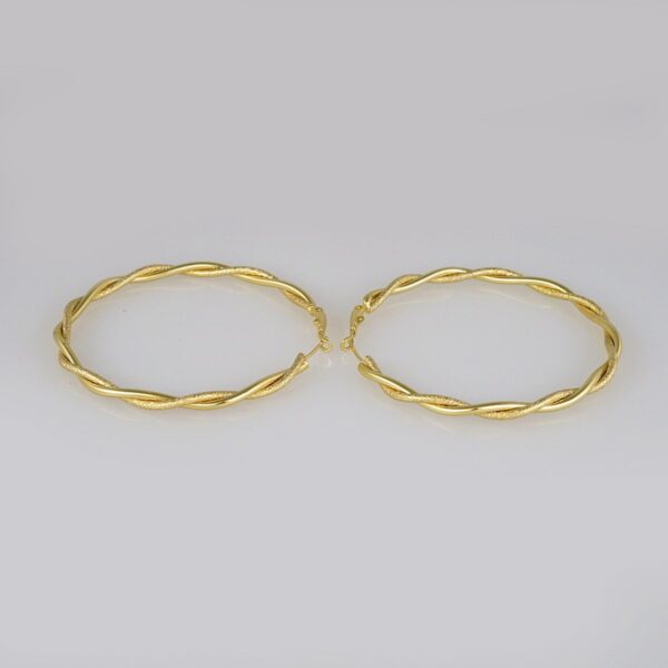 Earrings Woman/ Aretes Dama/ Plain/ 14k Real Color// E411