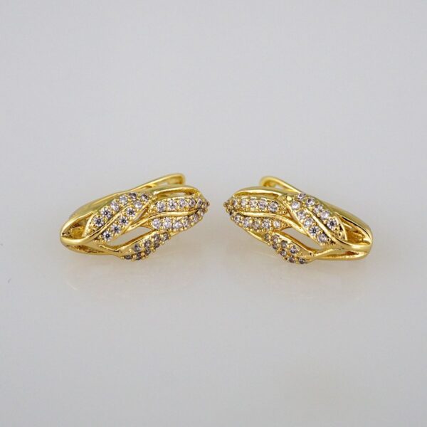 Earrings Women/ Aretes Dama/ Zircon Stone/ 14k Real Color// E418