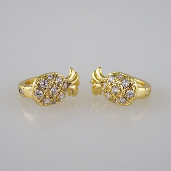 Earrings Women/ Aretes Dama/ Zircon Stone/ 14k Real Color// E425
