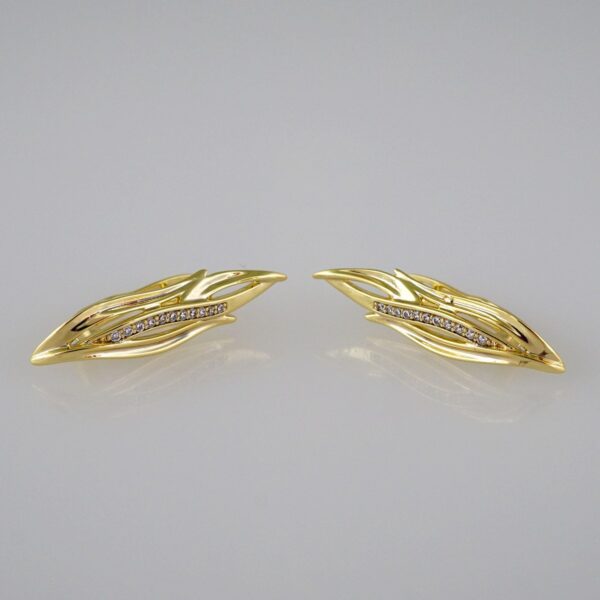 Earrings Women/ Aretes Dama/ Zircon Stone/ 14k Real Color// E427