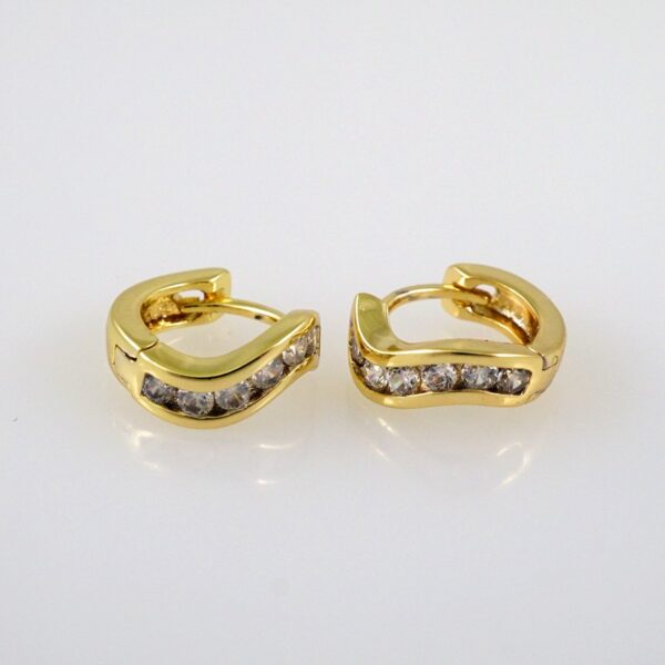 Women Earrings/ Aretes Dama/ Zircon Stone/ 14k Real Color// E464