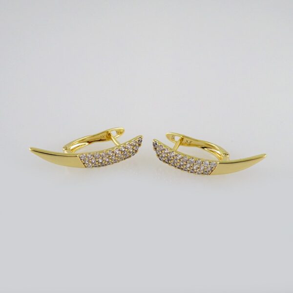 Woman Earrings / Aretes Dama/ Zircon Stone/ 14k Real Color// E483