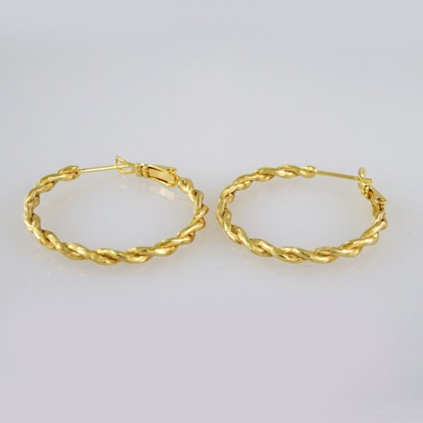 Woman Earrings / Aretes Dama/ Plain/ 14k Real Color// E489