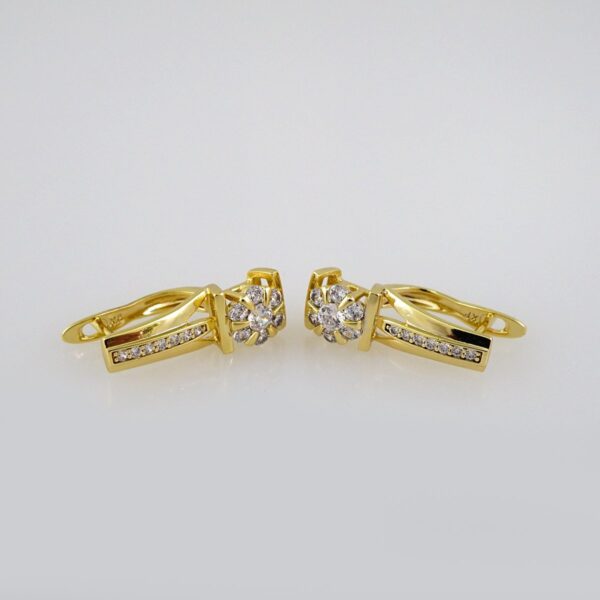 Women Earrings/ Aretes Dama/ Zircon Stone/ 14k Real Color// E526