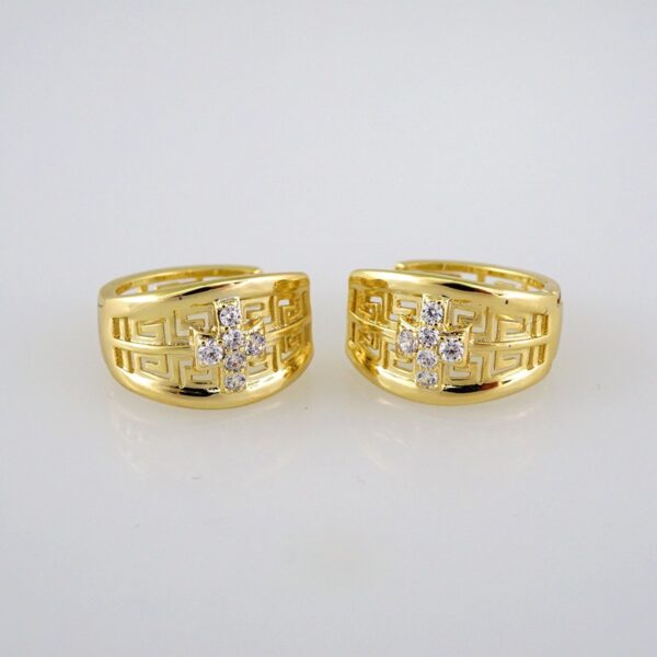 Women Earrings/ Aretes Dama/ Zircon Stone/ 14k Real Color// E537