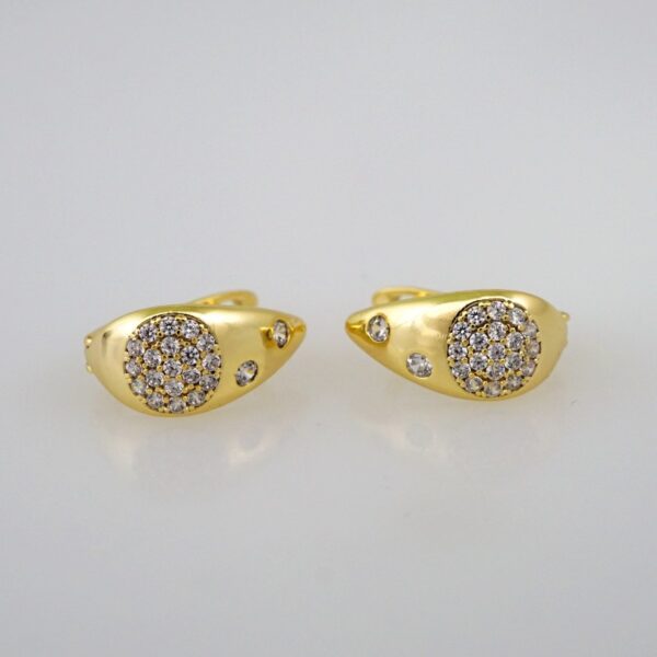 Women Earrings/ Aretes Dama/Zircon Stone/14k Real Color// E551