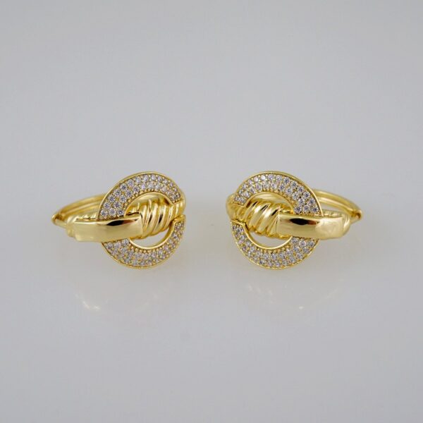 Women Earrings/ Aretes Dama/  Zircon Stone/  14k Real Color// E559
