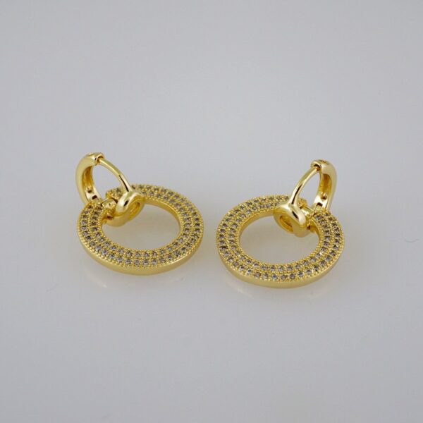 Women Earrings/ Aretes Dama/  Zircon Stone/  14k Real Color// E562