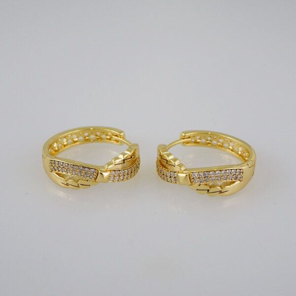 Women Earrings/ Aretes Dama/Zircon Stone/14k Real Color// E564