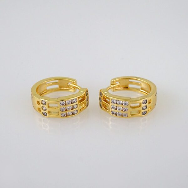 Women Earrings/ Aretes Dama/  Zircon Stone/  14k Real Color// E565