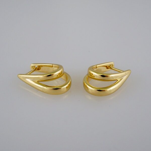 Women Earrings/ Aretes Dama/  Plain/  14k Real Color// E579
