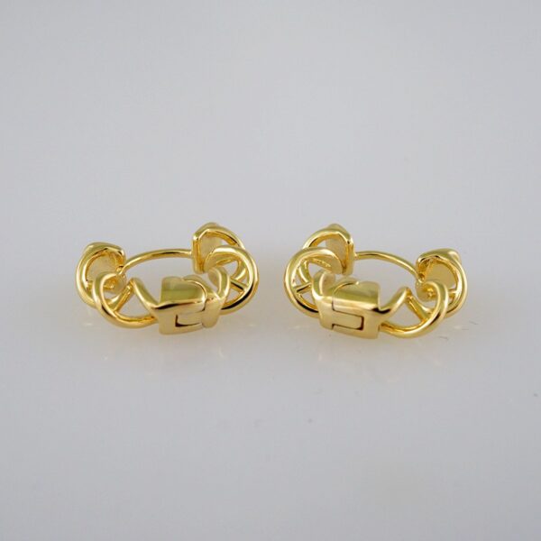 Women Earrings/ Aretes Dama/  Plain/  14k Real Color// E586
