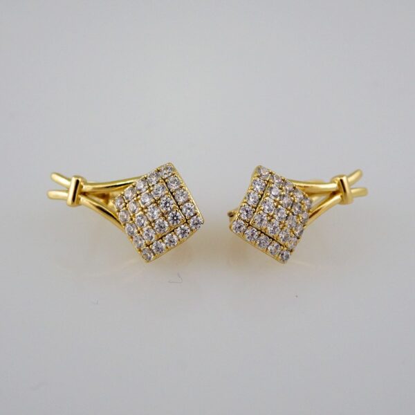 Women Earrings/ Aretes Dama/Zircon Stone/14k Real Color// E587