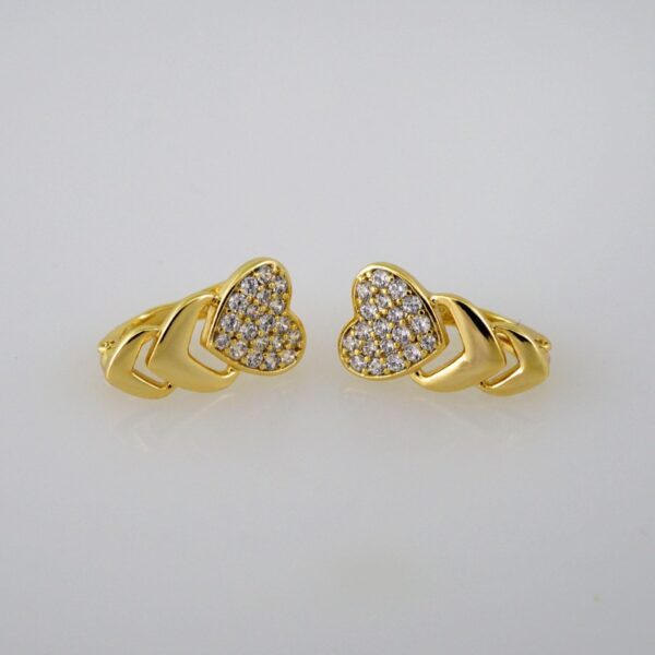 Women Earrings/ Aretes Dama/  Zircon Stone/  14k Real Color// E590
