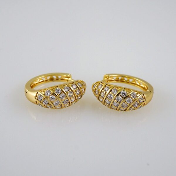 Women Earrings/ Aretes Dama/Zircon Stone/14k Real Color// E593
