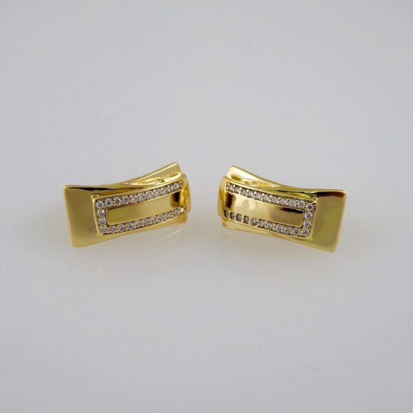 Women Earrings/ Aretes Dama/  Zircon Stone/  14k Real Color// E595