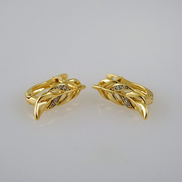 Women Earrings/ Aretes Dama/  Zircon Stone/  14k Real Color// E600