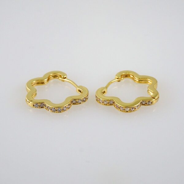 Women Earrings/ Aretes Dama/  Zircon Stone/  14k Real Color// E603