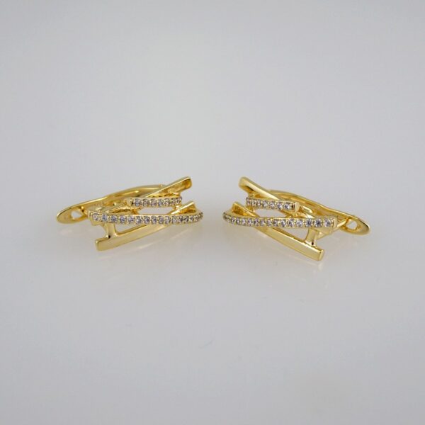 Women Earrings/ Aretes Dama/  Zircon Stone/  14k Real Color// E609