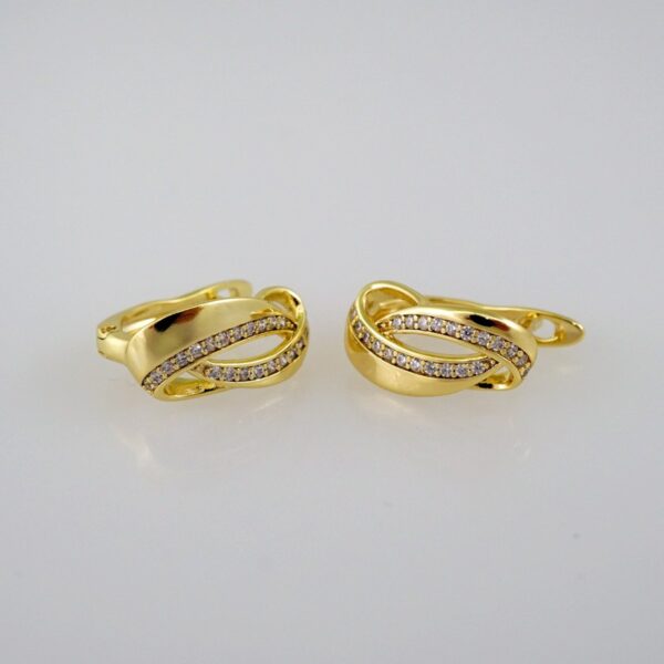 Women Earrings/ Aretes Dama/  Zircon Stone/  14k Real Color// E617