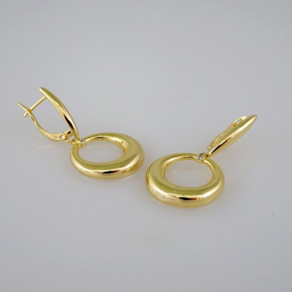 Women Earrings/ Aretes Dama/  Plain/  14k Real Color// E618