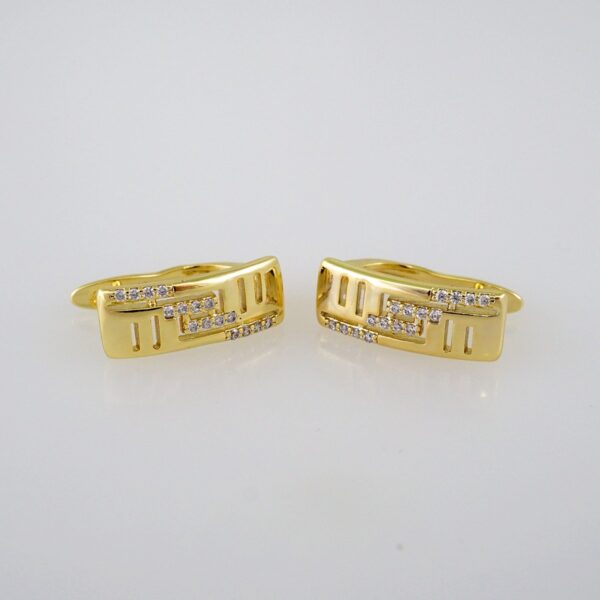 Women Earrings/ Aretes Dama/  Zircon Stone/  14k Real Color// E622