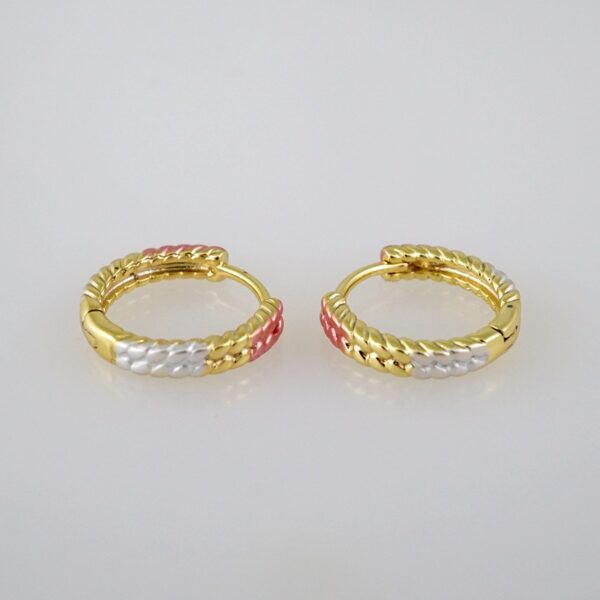 Women Earrings/ Aretes Dama/  Plain/  ThreeTone// E623