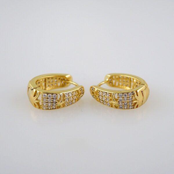 Women Earrings/ Aretes Dama/Zircon Stone/14k Real Color// E636