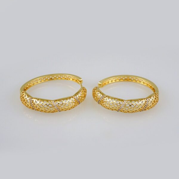 Women Earrings/ Aretes Dama/  Zircon Stone/  14k Real Color// E639